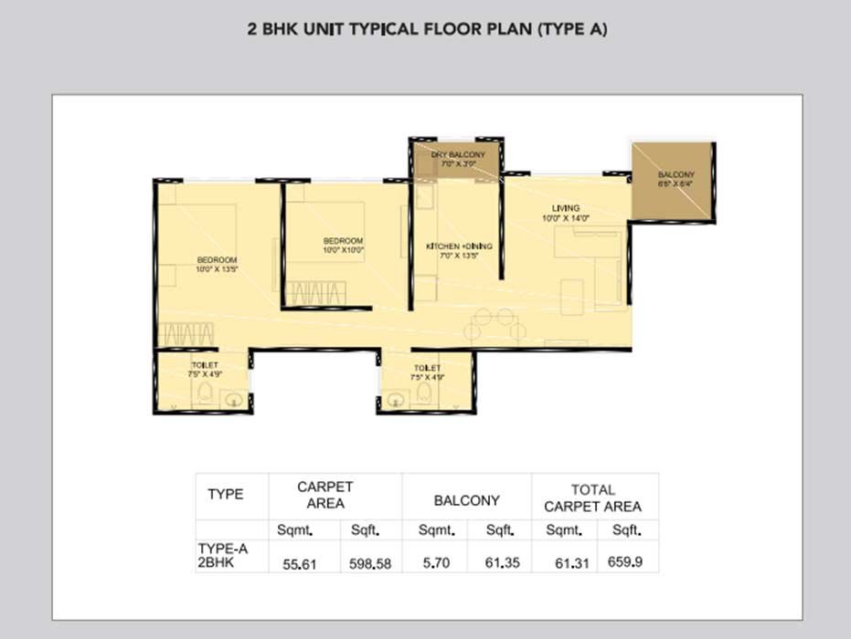 kohinoor sapphire 2 floor flat plan